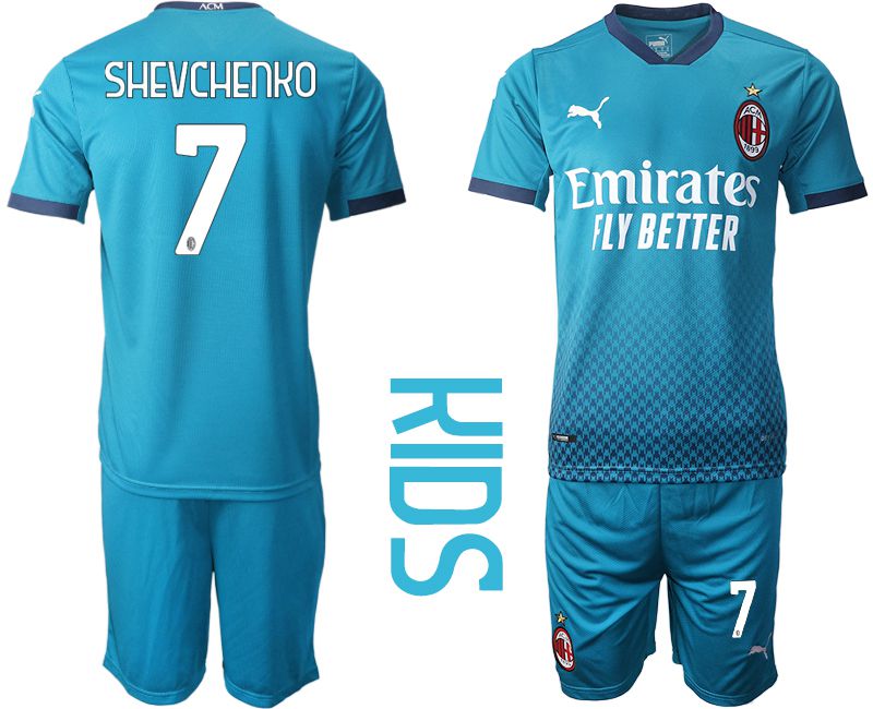 Youth 2020-2021 club AC milan away #7 blue Soccer Jerseys1->ac milan jersey->Soccer Club Jersey